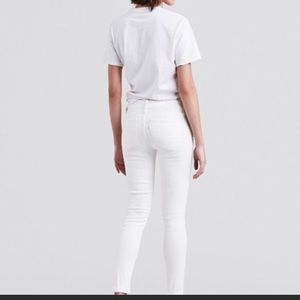 White slimming skinny high waisted white jeans